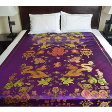 프라운 원앙금침 금술 복고 전통 예단 금침 비단 세트, 용봉쌍희-바이올렛