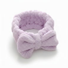 클레어라 리본 세안밴드 2개입 샤워 헤어밴드 세수 벤드 머리띠, 1세트, 연보라