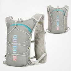 경량 아웃도어 마라톤 러닝 라이딩백팩, 그레이, 1개