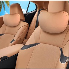 Erivis 인체 공학적 자동차 머리 받침 베개 나파 가죽 메모리 폼 목 렉서스 NX350/350h RX350/350h TX GX460 ES300h 액세서리 팔로미노 브라운 통, 팔로미노 브라운-2팩