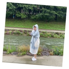 여성 방수 레인코트 투명 EVA 소재 가벼운 휴대용 우비, 1개, 상세페이지 참조