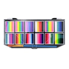 優美 12格臉彩水彩化妝調色盤 人體繪畫彩繪 萬聖節面部舞臺表演顏料 臉譜化妝 臉譜彩繪 八家將 戲劇化妝 水溶性, KC350C