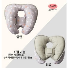 데이희 신생아목쿠션 카시트머리흔들림방지쿠션, 옐로우 앤 화이트 스타즈