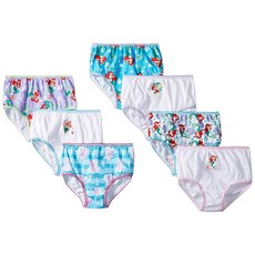 Disney 여아용 인어 공주 아리엘 100% 코마 면 속옷 팬티 사이즈 2/3t 4t 4 6 8 10팩 8 128888