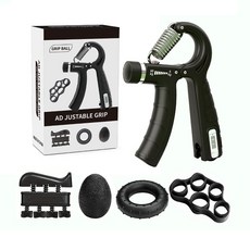 유니케이 악력기셋트 손가락 손목 전완근운동 5종구성, 1세트, 악력기셋트 블랙