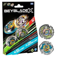 Beyblade X Bite Croc 3-60LF 및 스팅 유니콘 4-60P 듀얼 팩 세트 오른쪽 회전 탑 2개 만 8세 남아 여아용 배틀링 장난감 216022