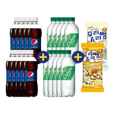 롯데 펩시콜라 500ml 10페트+칠성사이다 500ml 10페트+요리죠리뻥 2개(허니버터맛1 클래식1), 20개