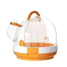 휴대용 투명 새 앵무새 운반 케이지 창문 접이식 캐리어 가방, 앰버 오렌지