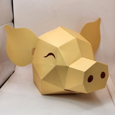 3D종이모형 황금 돼지머리 개업 고사 행사 행운 복 DIY 배송시작 후 7일이내 배송지연으로 반품시 구매자귀책, 페이퍼크래프트, 크래커