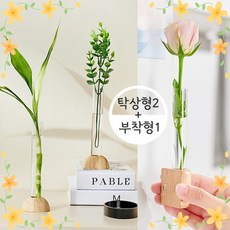 [꽃 한송이로 완성되는 공간] 심플리프 한송이 화병, 탁상형2+부착형1