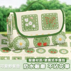 防水野餐墊 戶外旅遊露營便攜防潮草坪墊, 甜心格韻（防水耐磨/不沾沙草）,180x200釐米（2-3圍坐）可摺疊手