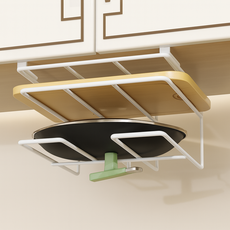 쏨콩 간편하게 걸어쓰는 무타공 도마거치대 2단, 1박스, 화이트