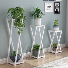 철제 화분 선반대 심플 거실 화분정리대, 2단, 화이트 80cm