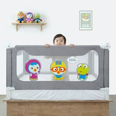 뽀로로 슬라이딩 침대 안전가드 + 연결캡 세트, 그레이자수패치(안전가드)
