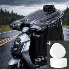 스니드 오토바이 윈드쉴더 방풍 방수커버+방풍쿠션 SET, 다이아 블랙