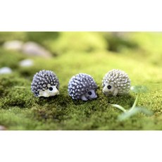 隨草憶境 樹脂迷你小刺蝟微景觀造景擺件，生態布景道具（1入/3入），刺蝟玩具裝飾, 1個, 單入（顏色隨機）