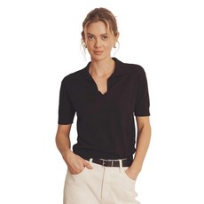 NAADAM Women's 100% Cashmere Short Sleeve Polo Black XXS, 블랙