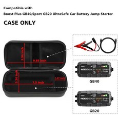 Gleegi NOCO Boost Plus GB40/Boost Sport GB20 UltraSafe 리튬 점프 스타터와 호환되는 EVA 보호 보관 케이스 휴대용 스타터 박스, Gleegi NOCO Boost Plus GB40/Bo