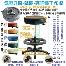 金理想 氣壓升降工作椅 附腳踏圈, 1個, 低吧台椅 黑色PP活動輪