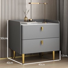 意式床頭柜臥室家用簡約現代床邊柜儲物收納柜全實木巖板簡易整裝床頭櫃 床邊櫃 窄櫃 夾縫櫃 收納櫃, 1個, 淺灰色40長40寬50高