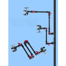 범용 클램프 삼각대 관절형 카메라 거치대 모니터암 매직암 스캐너 사진 촬영 헤드, 3단 매직 암