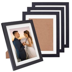 NBEADS 블랙 극장 프레임 4개 매트 사진 디스플레이 프레임이 있는 그림 프레임 세트 24.1 x 19.1cm(9.4 x 7.4인치) 보관 거실 홈 테이블 탑 장식용, NBEADS 블랙 극장 프레임 4개, 매트 사진 디스플