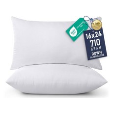 Utopia Bedding 장식용 베개(2개 팩 네이비) 30.5 x 50.8cm(12 x 20인치) 실내 장식 베개 인서트 소파 침대 및 소파, 화이트