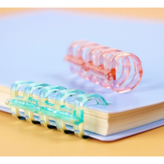 대형 5공 루즈링 바인더링 컬러 클립바인더 셀프제본 루즈리프 서류정리 신학기용품, 핑크