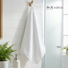 송월타올 오가닉 코마30수 무지 고리수건 네임 핸드타월, 화이트, 5세트