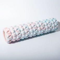 큐잉 EVA 돌기형 폼롤러 45cm 하드 돌기폼롤러 종아리마사지 슬림 목스트레칭, 1개, 핑크 스카이블루