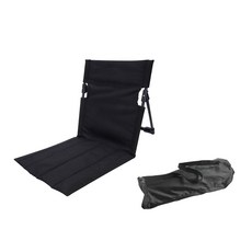 초경량 그라운드 체어 폴딩 캠핑 좌식의자 접이식 릴렉스체어 피크닉 페스티벌 차박 등받이, 블랙, 1개
