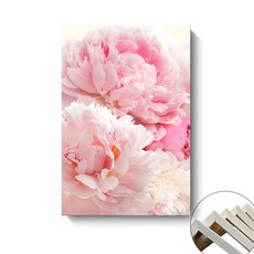 現代簡約裝飾畫 客廳 粉色花卉牡丹 三聯畫 酒店 公寓 民宿 餐廳 臥室 掛畫, 無框畫A,30x40cm