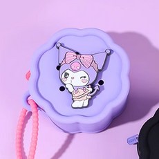 실리콘 동전 쿠로미 전신 파우치(퍼플) 8각 미니