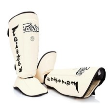 FAIRTEX SP7 護脛 適用於 MMA 格鬥 自由搏擊 泰拳 對打練習 泰國製造, 白, 1個
