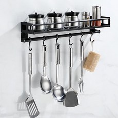 스테인리스 주방 조리도구 걸이 블랙, 2.40cm (선반형), 1개