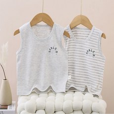 로르카 2장묶음 14세 이상 사용 가능 아동용 라운드넥 스트라이프 민소매 순면 나시 S033109