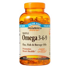 Sundown Naturals Omega-3-6-9軟膠囊, 1罐, 200顆