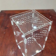 爬寵箱 蜥蜴飼養盒 爬蟲箱 寵物飼養箱 有機玻璃收納 守宮飼養箱, 1個, 12*12*20 卡扣款