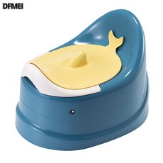 DFMEI 兒童坐便器加厚男孩女寶寶便盆嬰兒幼兒尿盆兒童馬桶圈便盆坐便圈, 深藍色:如圖
