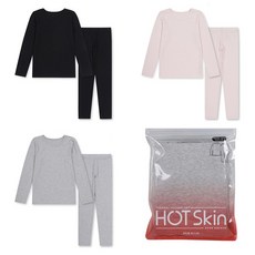 폴햄키즈 신구로점 겨울~공용 부드러운 촉감 편한 솔리드&스트라이프 핫스킨 보온내의 상하셋트8color(택1)