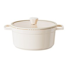 【開發票/統編】琺瑯鍋 蒸煮鍋 燉鍋 砂鍋 不沾鍋 湯鍋 合金陶瓷鍋 泡麵鍋 北歐風琺瑯鍋 瓦斯電磁爐通用鍋 耐高溫不沾黏, 1個, 20cm【玻璃蓋】