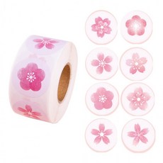 500매입 봄 벚꽃잎 원형 스티커 플라워, 1세트, 혼합(S723) 500매