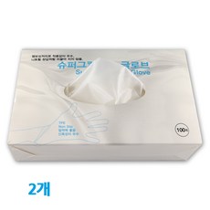 슈퍼그립 착용감이 좋은 TPE 위생장갑 공용사이즈 중형 100매, 2세트, 100개