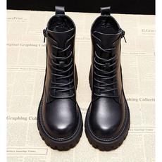 발편한 폭신폭신 여성워커 6.5cm 키높이 워커부츠 옆지퍼 워커 여성용 데일리워커