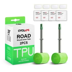 CYCLAMI 26g 초경량 자전거 이너 튜브 700C 18 25 28C 로드 타이어 TPU 소재 프렌치 사이클링, 02 26g 80mm 2pcs