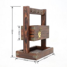 中式復古實木鑰匙收納支架玄關進門口入戶放鑰匙置物架桌面首飾架（美好生活家居鋪, 1個, 簡雅  復古色, 簡雅  復古色