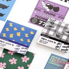 비양네 색종이 스티커팩 50매 스케줄러스티커, 컬러 드로잉