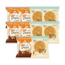 기린빵 씨앗 납짝호떡 97g x5개+둥근달 화이트크림빵 85g x5개