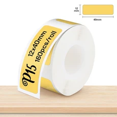 P15 라벨 용지 롤 Marklife P12 Q30 프린터 용 흰색 접착 스티커 15x30mm 투명 테이프, 11 12-40mm Yellow