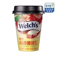 푸르밀 웰치스 사과에이드 250ml 10컵/100%과즙/, 10개